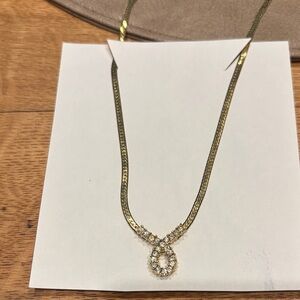 Avon Vintage Gold Necklace with Crystal Pendant
